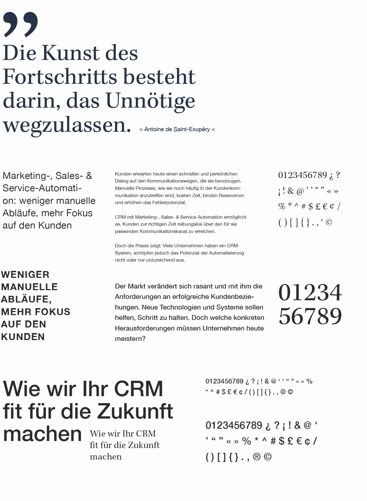 Übersicht novahelden corporate identity, Schriftarten