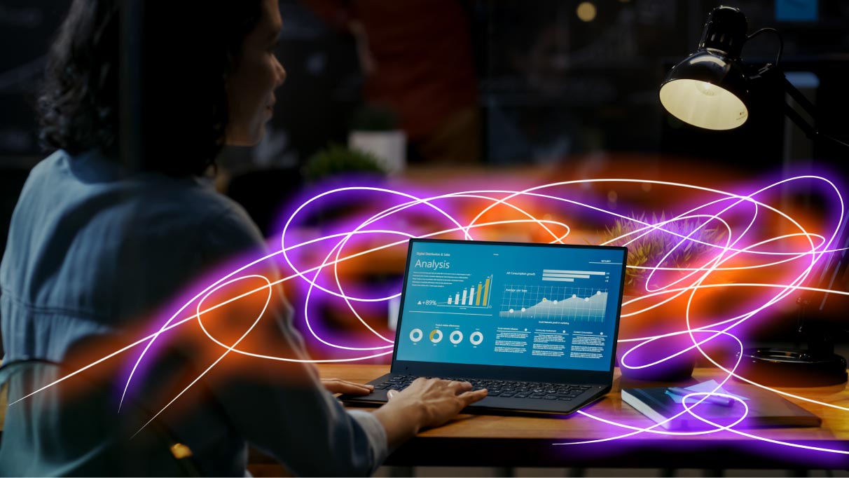 Abstrakte Darstellung einer CRM-Analyse